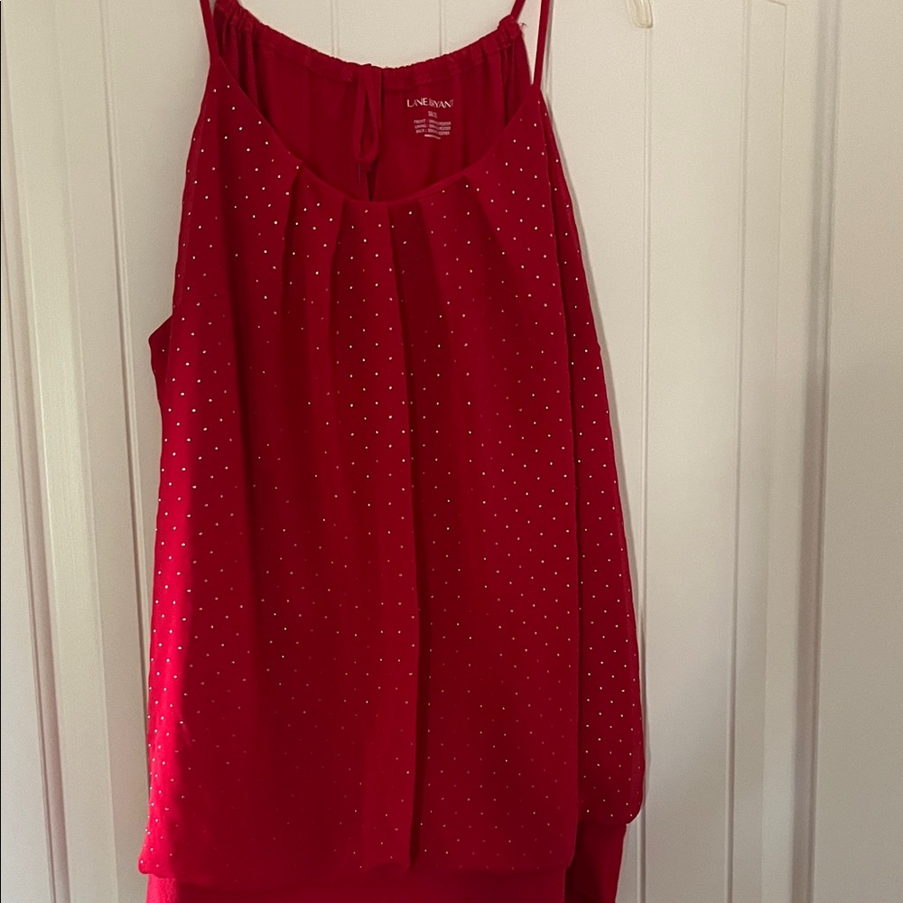 Lane Bryant Red Camisole with Dotted Detail